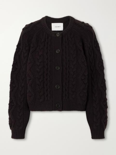 LISA YANG Winroe cable-knit cashmere cardigan Brown