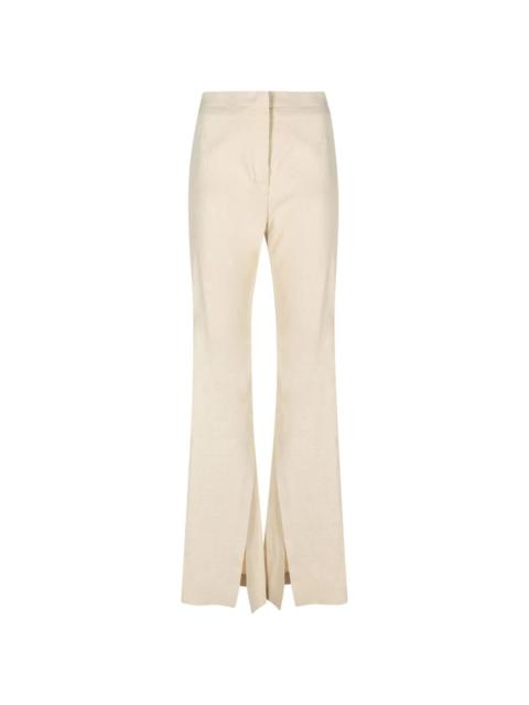 side-slit flared trousers