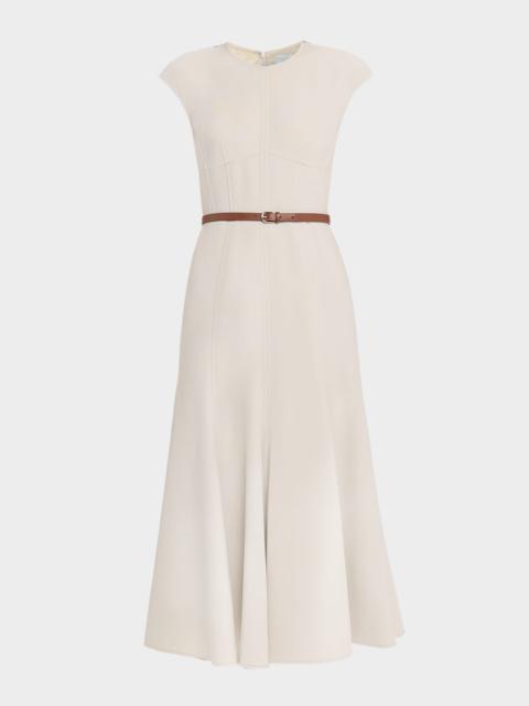 GABRIELA HEARST Crowther Cap-Sleeve Corset Midi Dress
