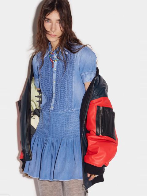 DSQUARED2 STITCH PLEAT MINI DRESS