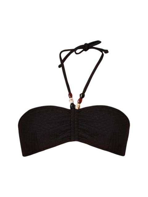 Shoshanna Women's Cinched Tieneck Bikini Top - Jet