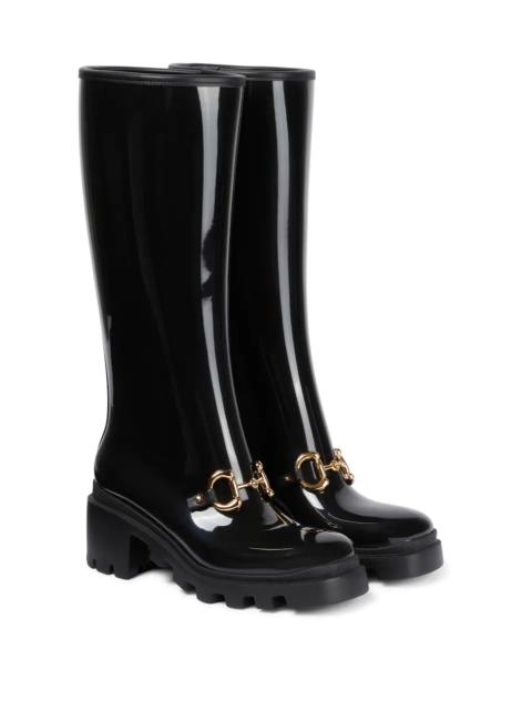 FERRAGAMO Horsebit rubber knee-high boots