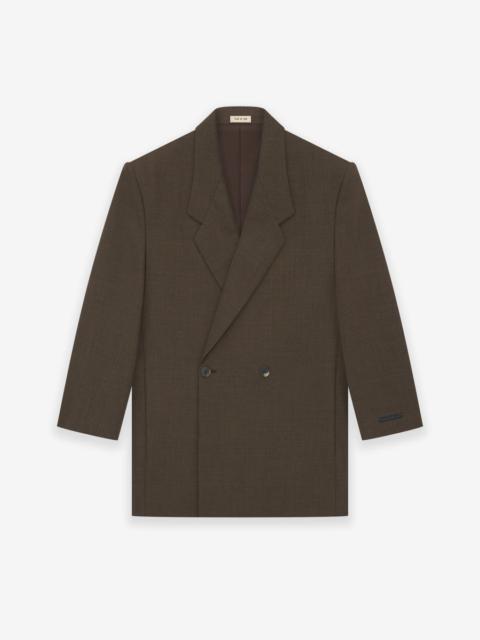 Wool Canvas Double Breasted Blazer