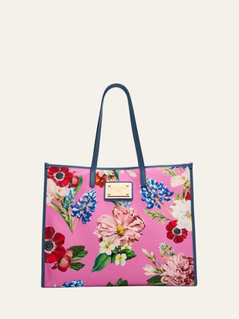 Dolce & Gabbana Floral Canvas Tote Bag