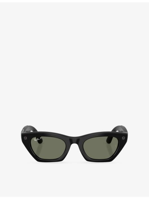Ray-Ban RW4015 Zena Polarised Irregular-Frame Injected Meta AI Glasses