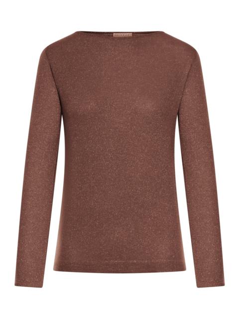 Brunello Cucinelli LIGHTWEIGHT CASHMERE AND SILK SPARKLING SWEATER