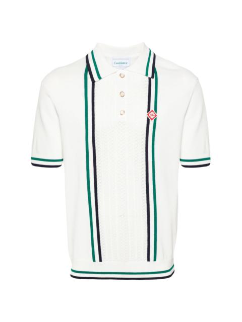 Tennis Club ribbed-knit polo shirt