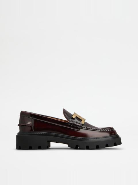 Tod's KATE LOAFERS IN LEATHER - BURGUNDY