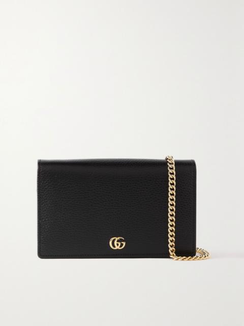 GUCCI Petite Marmont textured-leather wallet Black