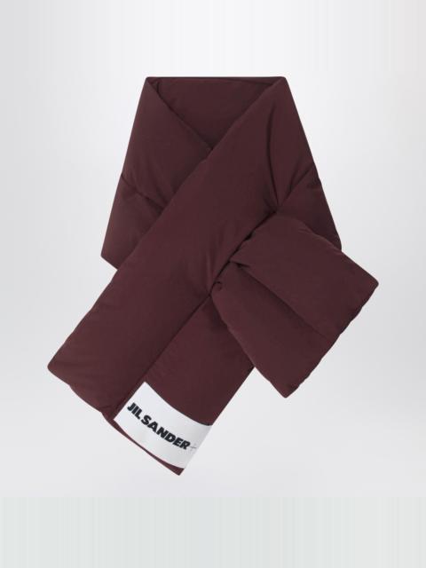 Jil Sander Plum padded scarf with logo