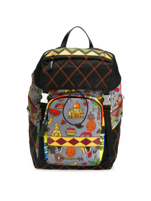 Prada graphic print quilted backpack