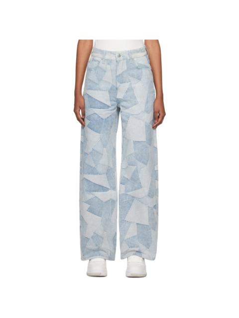 AMIRI Blue Patchwork Jeans