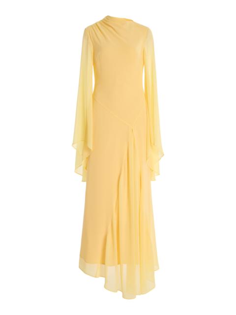 De La Vali Exclusive Hausos Chiffon Maxi Dress yellow