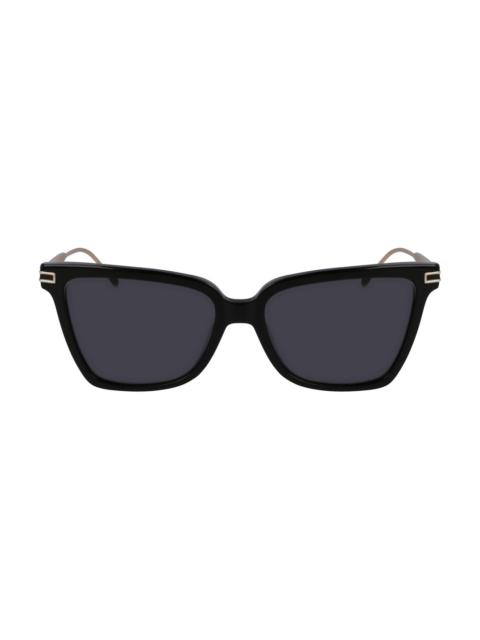 FERRAGAMO Women's Gancini 56MM Butterfly Sunglasses - Dark Grey Black