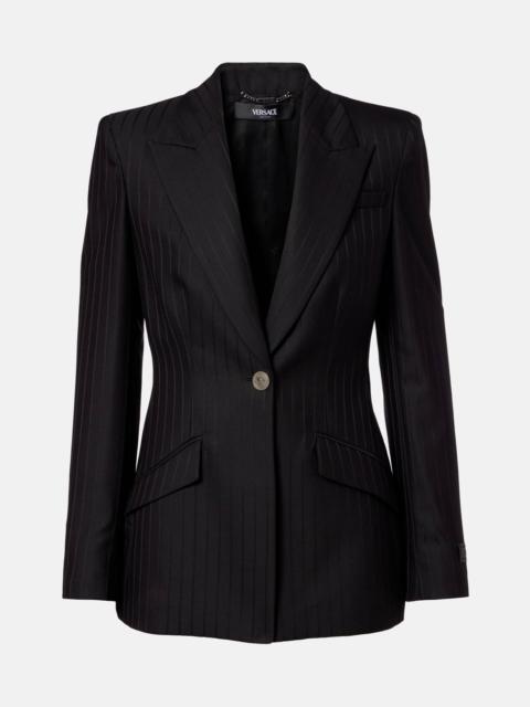 VERSACE Pinstripe virgin wool blazer