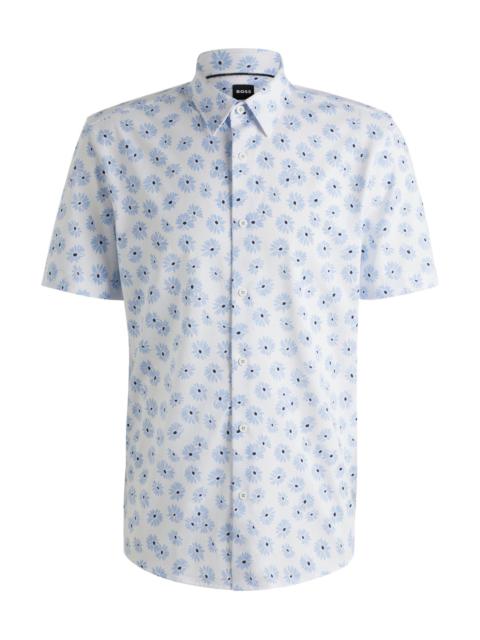 BOSS SLIM-FIT SHIRT IN A FLORAL-PRINT COTTON BLEND