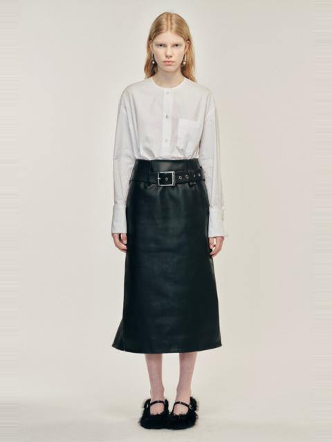 Multi Belt Loop Kick Back Skirt