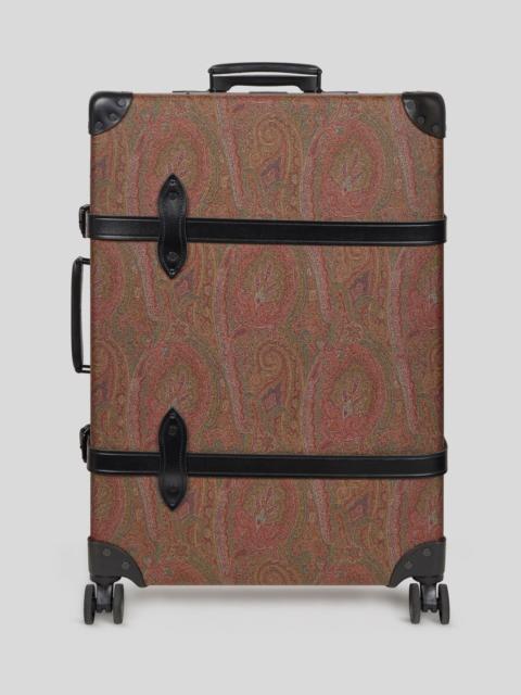 Etro ETRO X GLOBE-TROTTER LARGE ARNICA AND LEATHER CARRY-ON WITH BUCKLES
