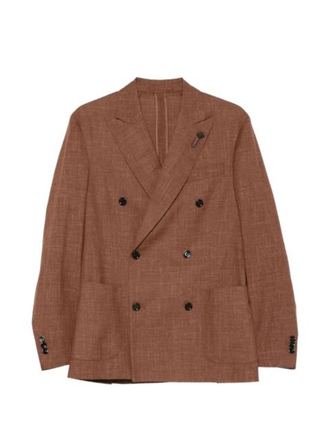 LARDINI double-breasted peak-lapel jacket