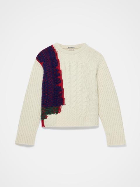 JW Anderson CABLE-KNIT JUMPER IN IVORY