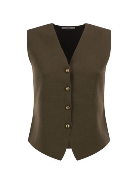 Max Mara Viscose crepe yarn waistcoat