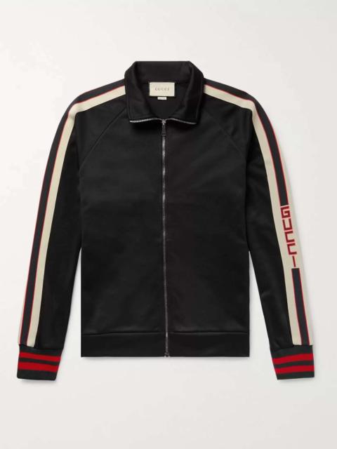 GUCCI Webbing-Trimmed Tech-Jersey Track Jacket