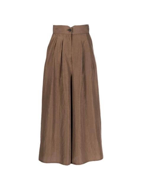 DUŠAN notched-waist silk palazzo pants