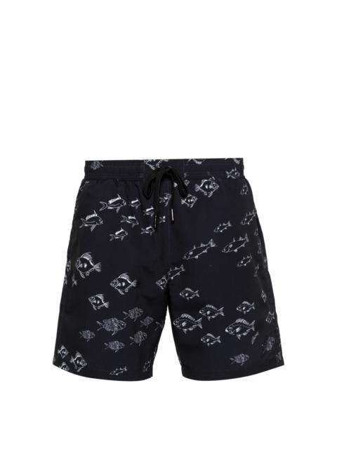 Brioni fish-print swim shorts