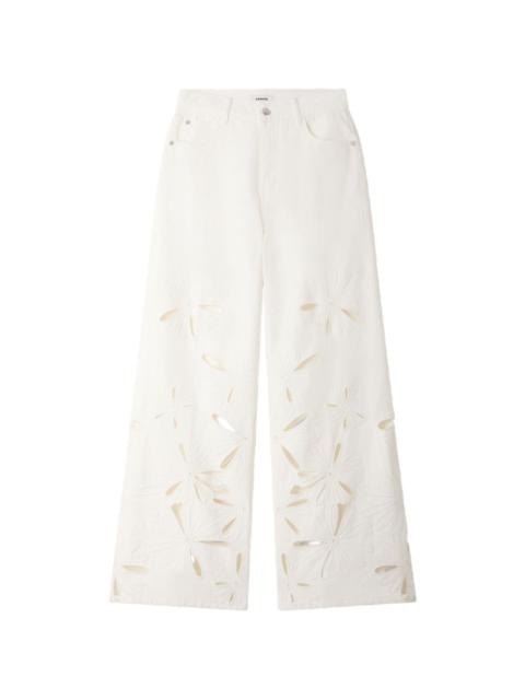 Sandro floral-detail wide-leg jeans