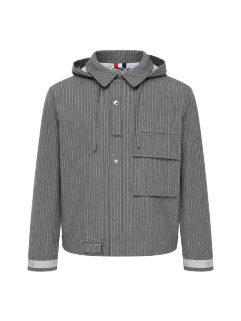 Thom Browne Pinstripe Hooded Mariner Jacket