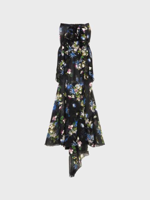 Blumarine SILK CHIFFON PRINTED SKIRT WITH RUFFLES