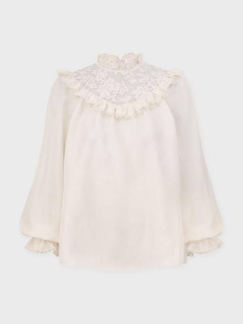 Zimmermann Blouse Lace Billow Cream