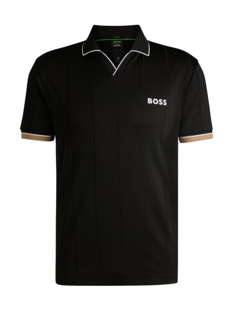 BOSS BOSS X MATTEO BERRETTINI ACTIVE POLO SHIRT WITH FOUR-WAY STRETCH