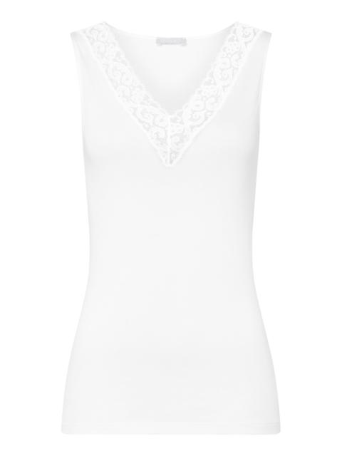 HANRO Moments Lace Trim Cotton Tank Top