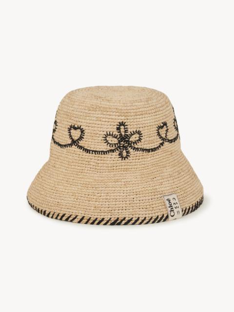 Chloé EMBROIDERED STRAW HAT