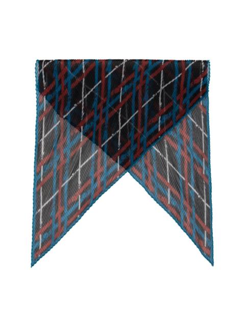 Burberry Black & Blue Belt Check Silk Chiffon Scarf