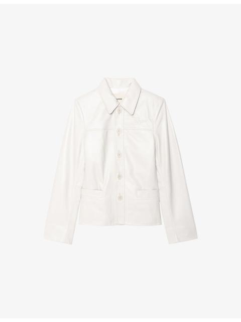 Zadig & Voltaire Liamys Branded Leather Jacket
