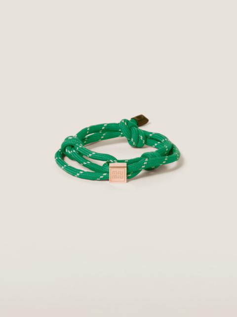 Miu Miu Cord and nylon bracelet