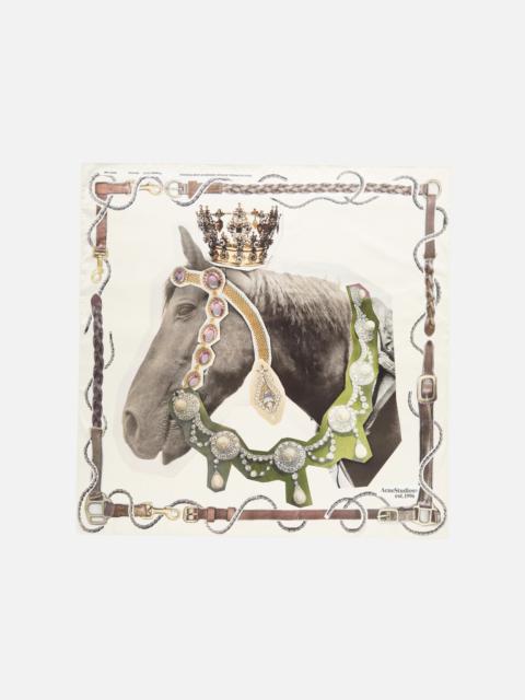 Acne Studios Printed silk scarf - Brown/white