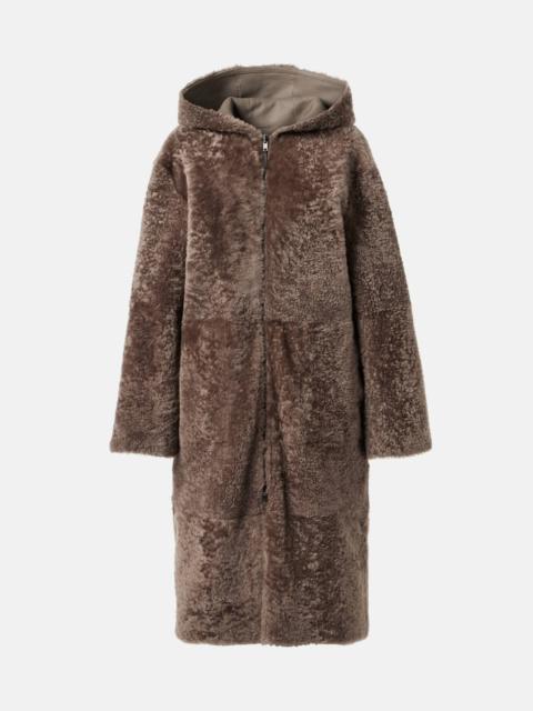JOSEPH Reversible shearling and leather hooded coat