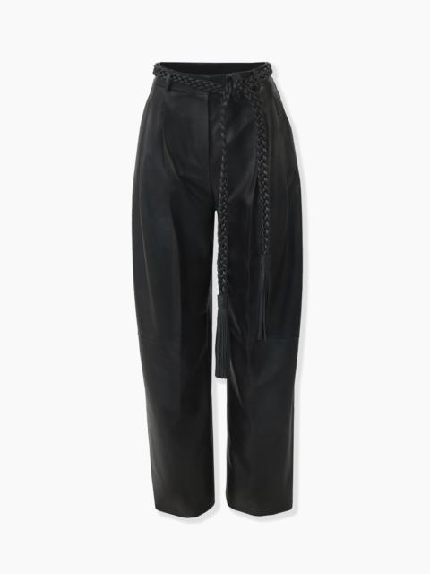CAROLINA HERRERA Kaia Leather Pants with Braided Belt
