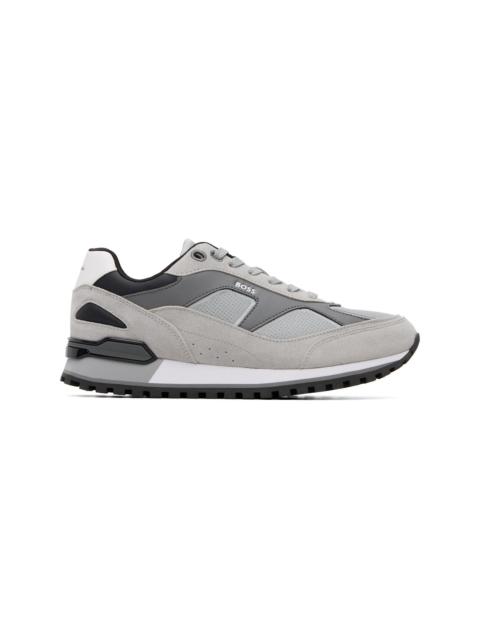 BOSS Gray Suede Sneakers