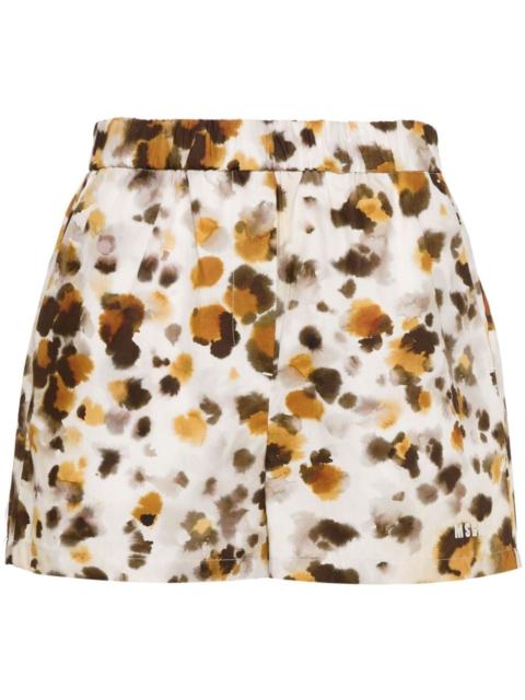 MSGM graphic-print poplin shorts