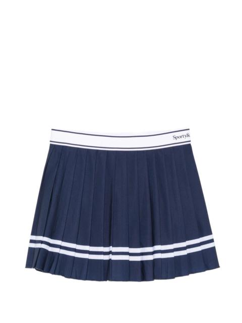 Sporty & Rich pleated striped-trim tennis mini skirt