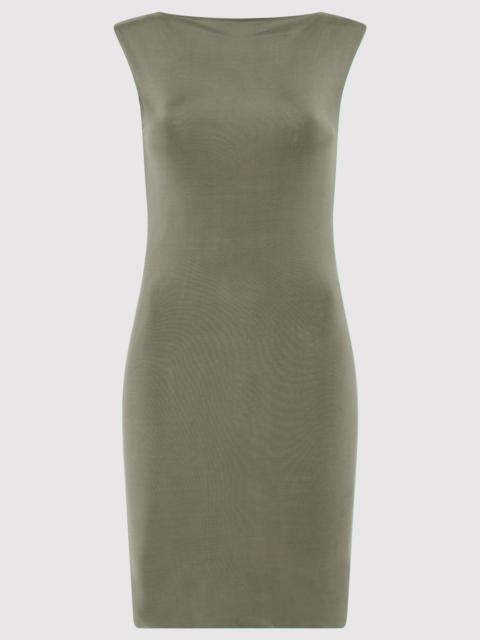 ST. AGNI Cupro Jersey Mini Dress - Smokey Olive