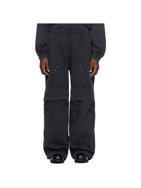 Alexander Wang Black Articulated Mid-Rise Cargo Sweatpants