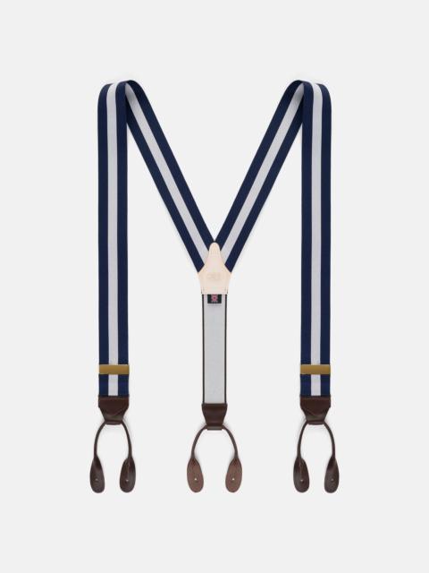 J. PRESS MADE-IN-ENGLAND NAVY & WHITE STRIPED BARATHEA BRACES