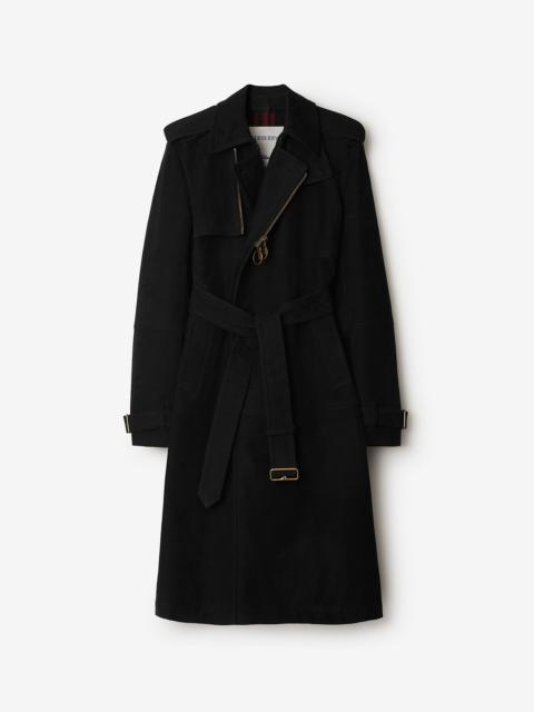 Long Cotton Nylon Trench Coat