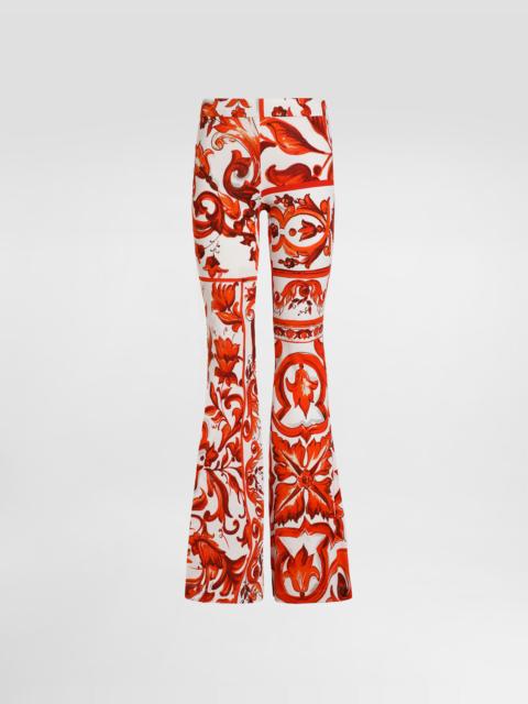 Dolce & Gabbana Majolica-print organzine trousers