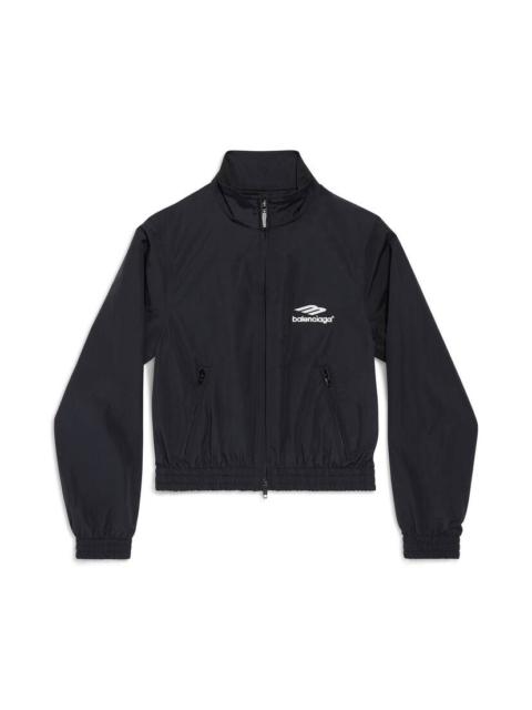 BALENCIAGA 3b Sports Icon Fitted Tracksuit Jacket in Black